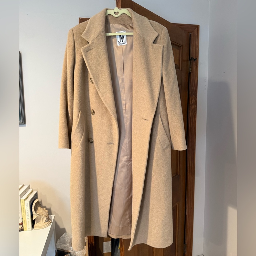 Vintage 90s / Y2K Jones New York Wool Mohair Camel Coat